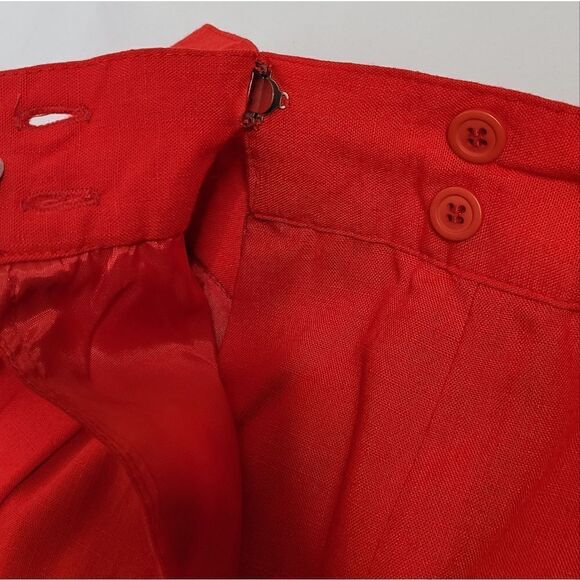 NEW Vintage‎ 80s bright red modest midi skirt M - Picture 7 of 10